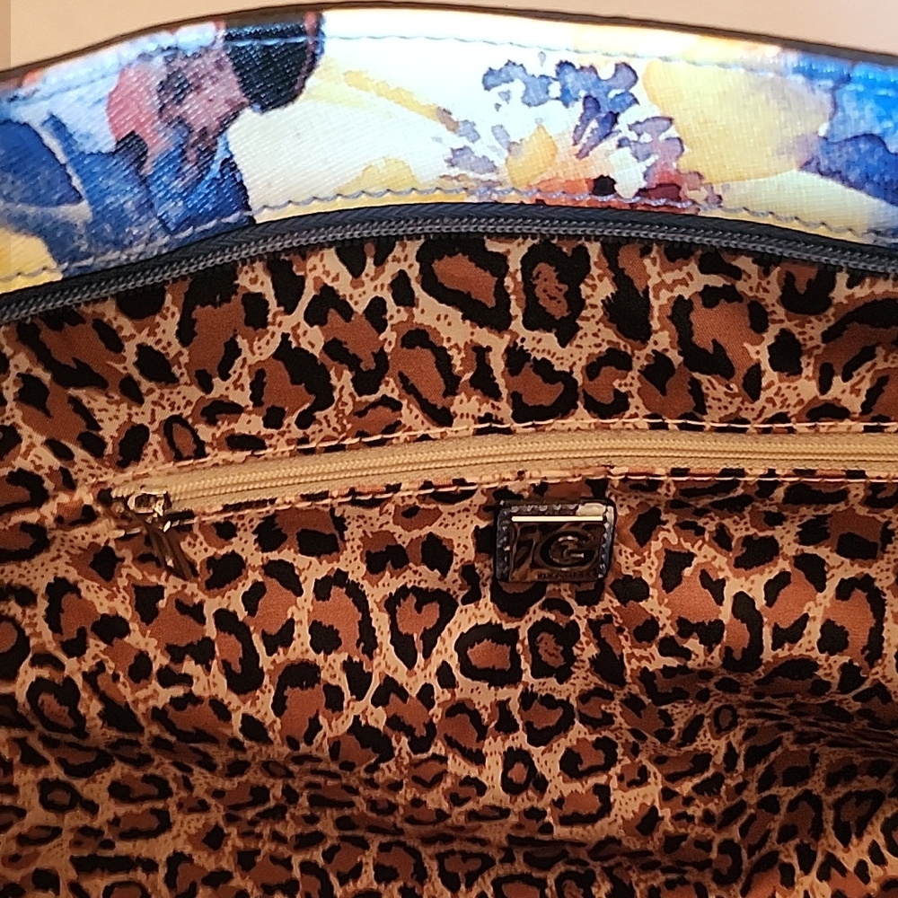 G by Guess Blue and Yellow Floral Tote - Picture 7 of 12